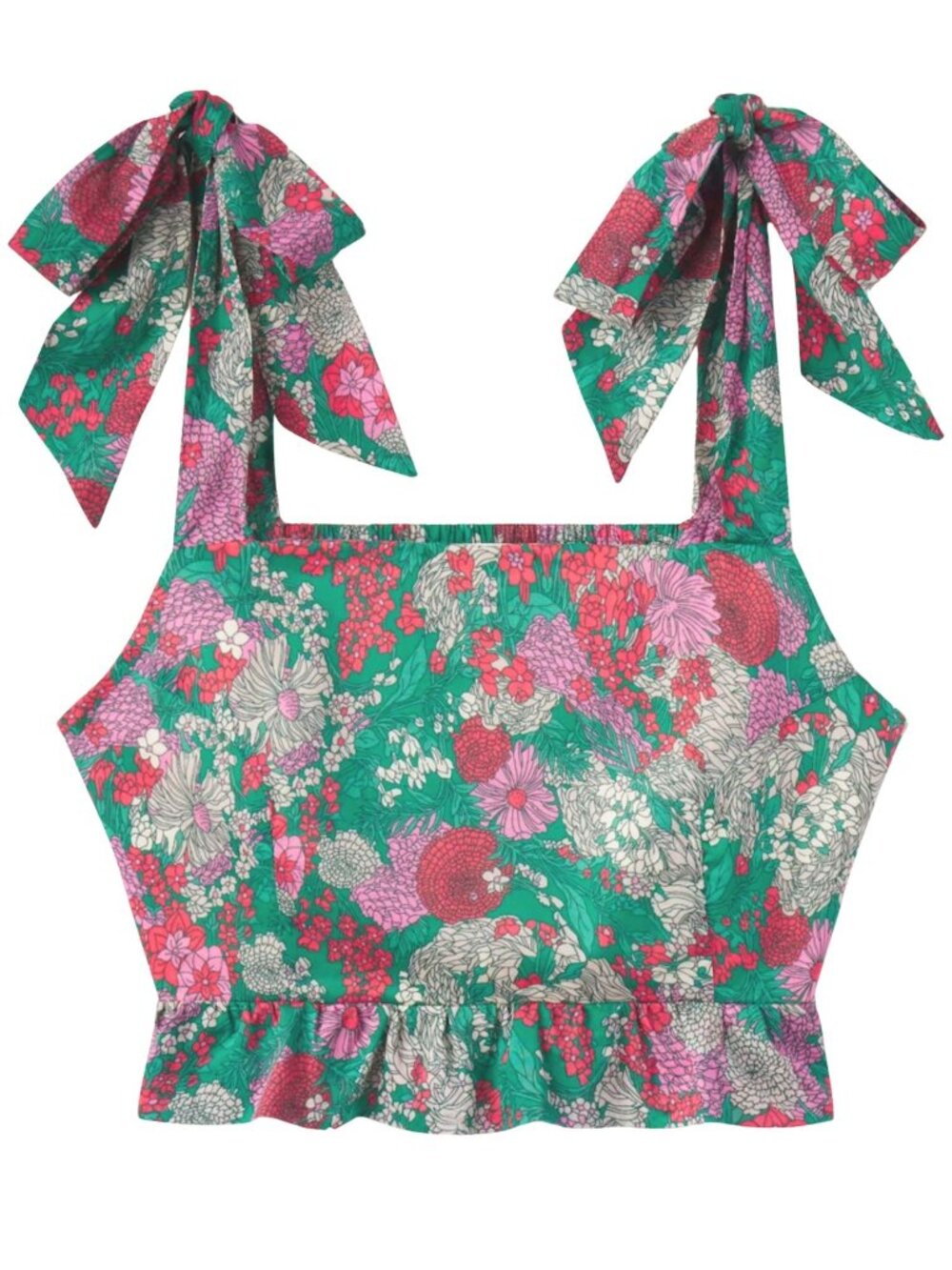 Trovata Birds of Paradis Roberta Blouse XS Nouveau Garden Floral Crop Top NWT